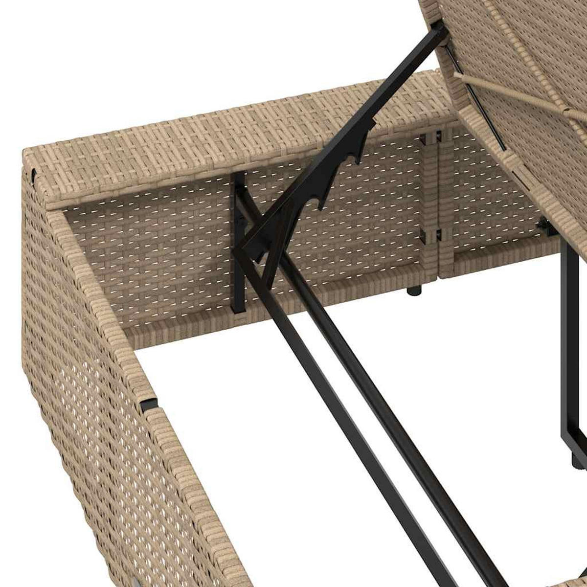 SONNENLIEGE Mit Schwebender Auflage Beige Poly Rattan - Beige, Kunststoff (210/79/100cm) - vidaXL