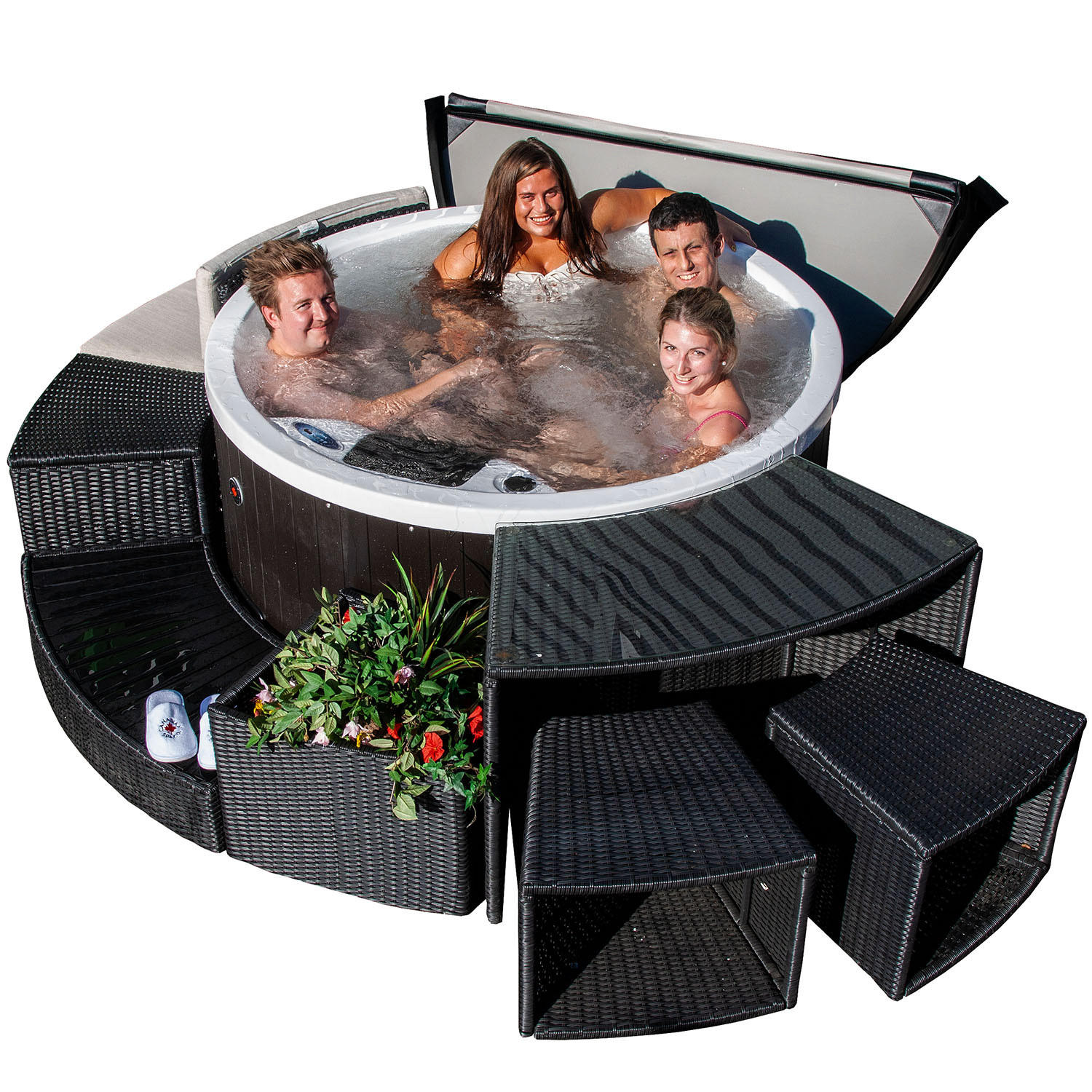 WHIRLPOOL RANDMÖBEL RUND Bar- Randmöbilierung rund - Braun, Naturmaterialien (112/72/50cm) - Canadian Spa Company
