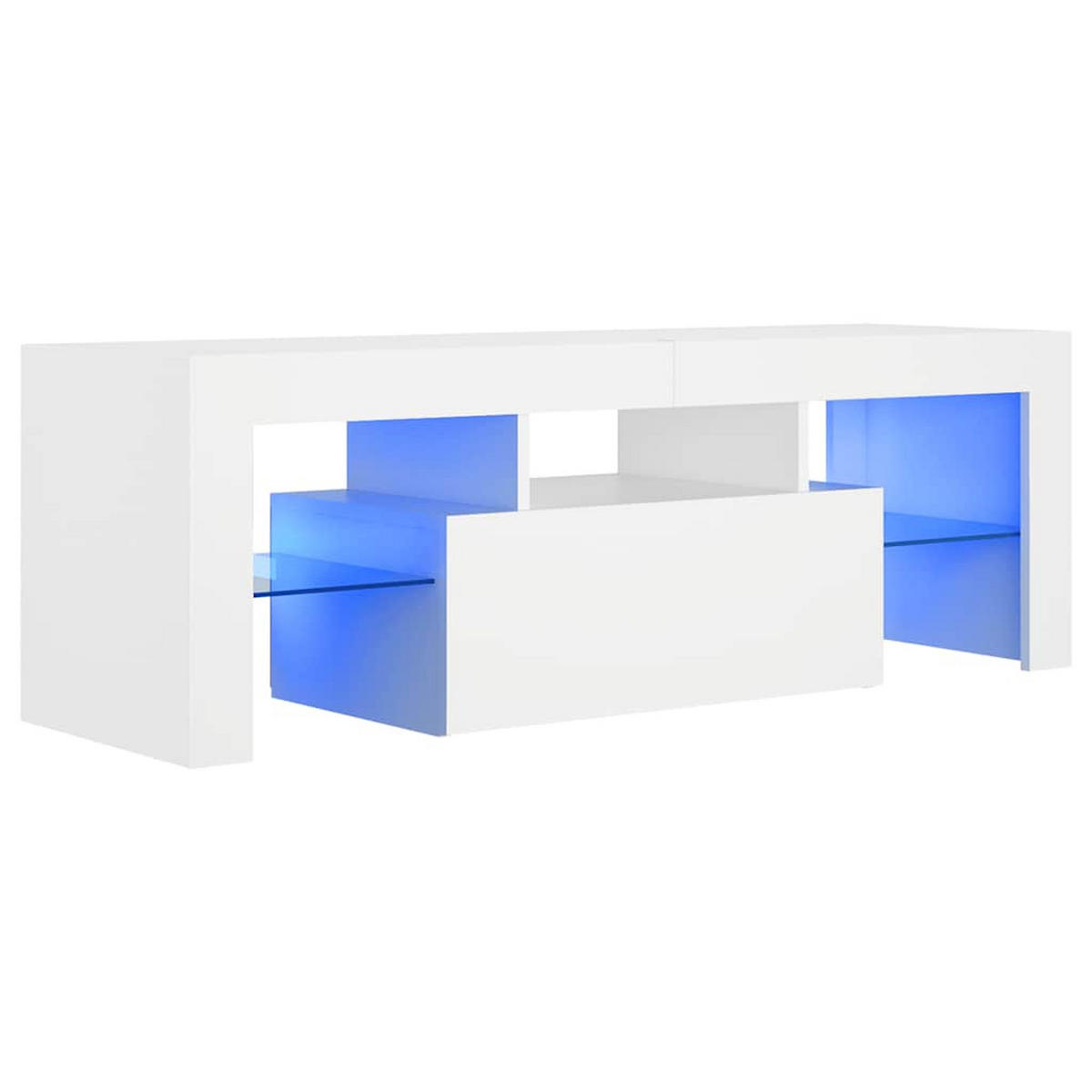 TV-SCHRANK Mit Led-Leuchten Weiss 120/35/40 Cm - Weiß, Holzwerkstoff (41/44/102cm) - vidaXL
