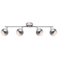 LED DECKENLEUCHTE NIKI Silber Chrom - Silberfarben, Metall (66/9/18cm) - Globo Lighting
