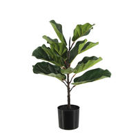 KUNSTBAUM Künstlicher Ficus Lyrata - Luan 60 cm - Grün, Kunststoff (60cm) - aplanta