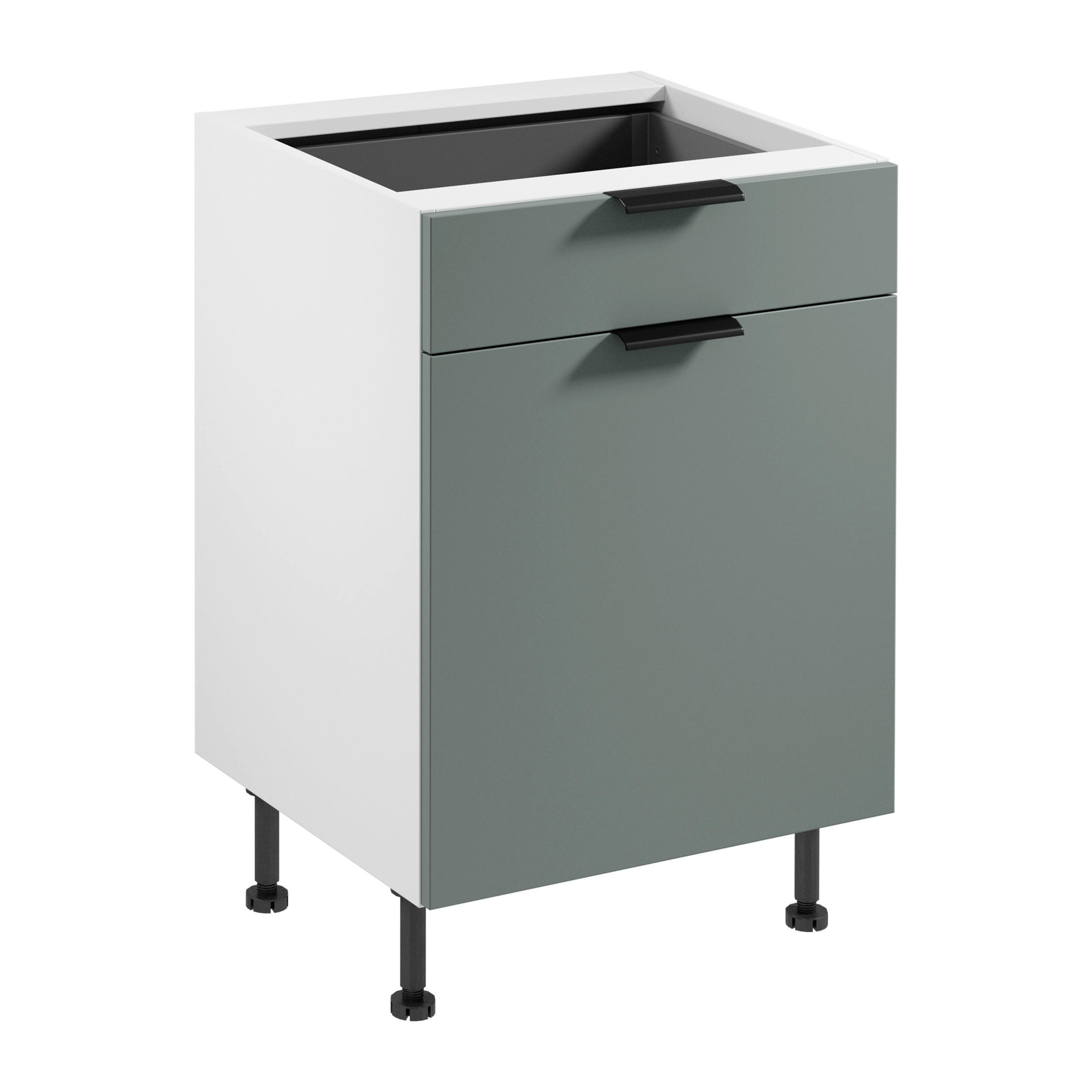 UNTERSCHRANK D60S1 P/L AX – Sorento Weiß Grün – Weiß / Grün - Weiß/Grün, Holzwerkstoff (60/87/52cm) - ROYAL24_MARKT