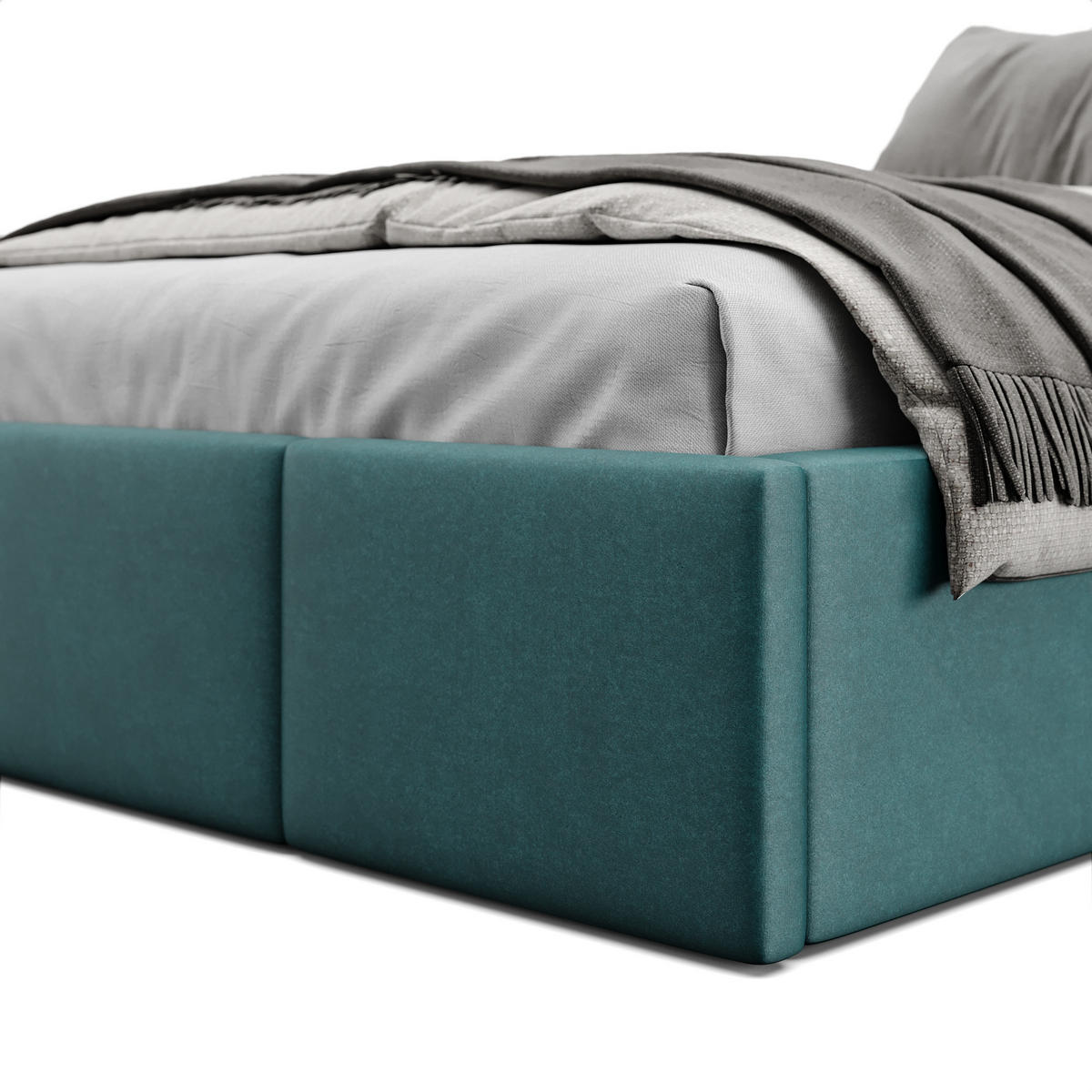 POLSTERBETT für Schlafzimmer Bett mit Stauraum Türkis 120x200cm - Türkis, Holzwerkstoff/Textil (120/200cm) - Muralo
