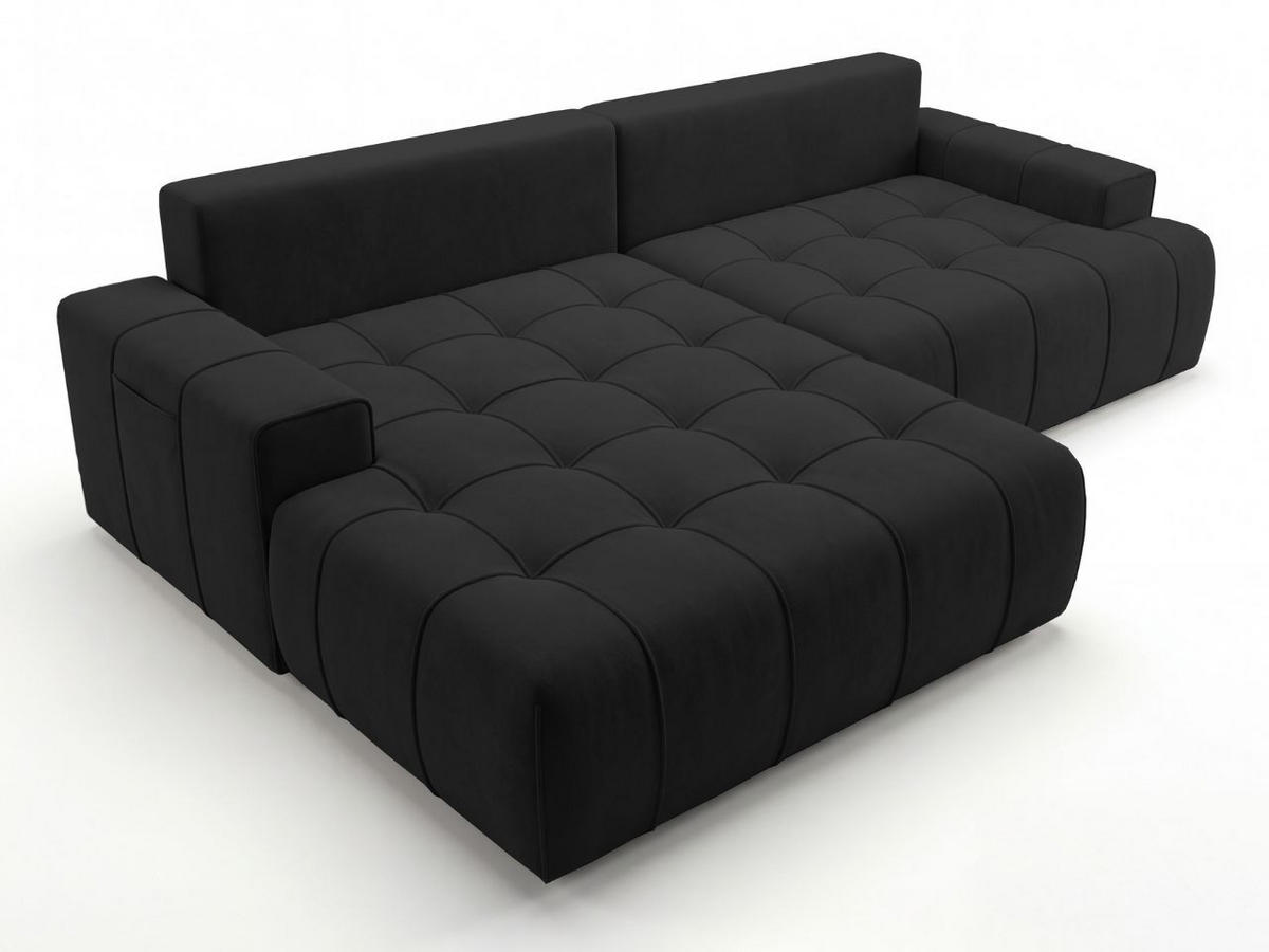 ECKSOFA Tulio Schwarz Links - Schwarz, Holz/Textil (270/165cm) - Graingold