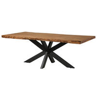 BAUMTISCH Sheesham 260x100x77 natur gebeizt / Kreuzgestell anthrazit matt FREEFORM 5 - Braun, Holz (100/260/77cm) - Massivmoebel24