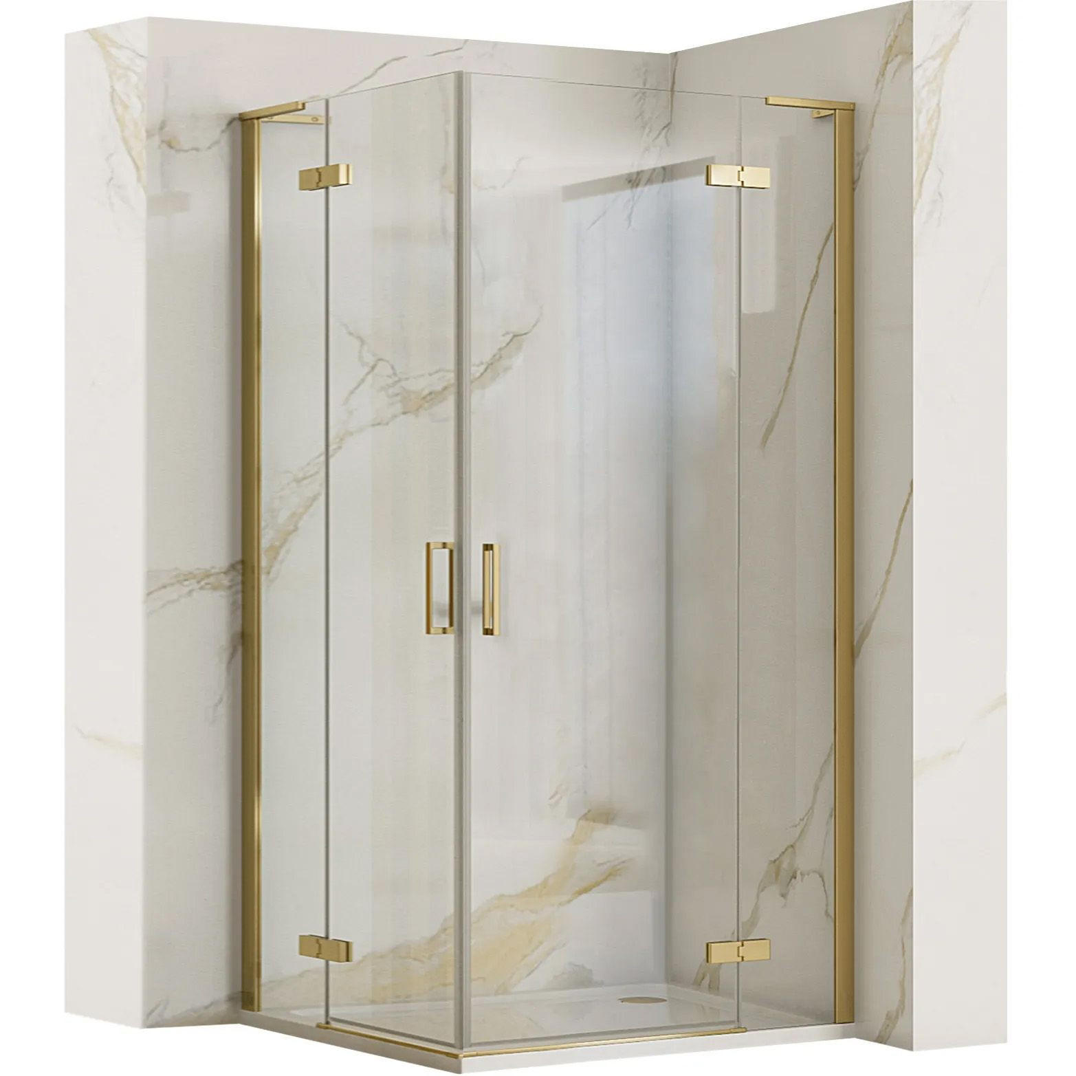 REA Duschkabine Gold 100x200.5x80 cm