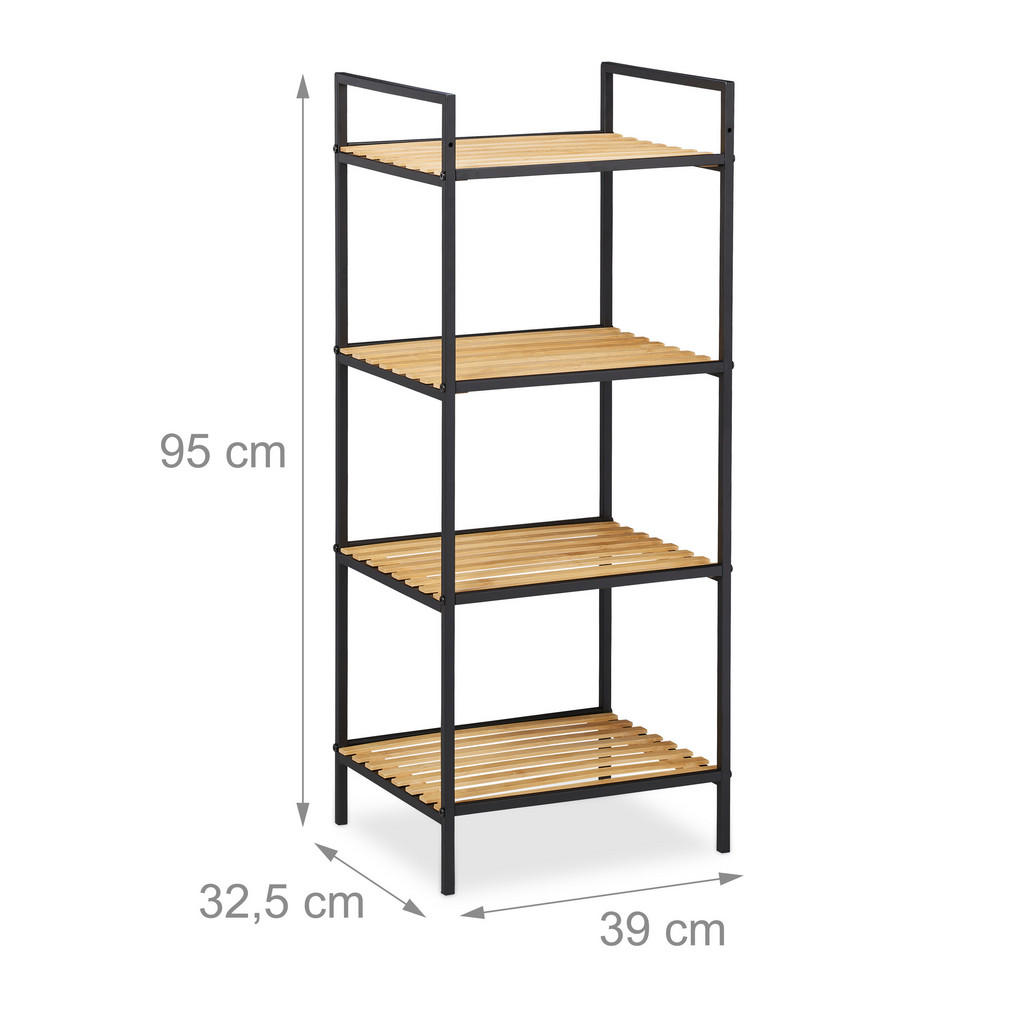 Thumbnail - Relaxdays Standregal, Mehrfarbig, Holz, Metall, 39x95x32.5 cm, Wohnzimmer, ,
