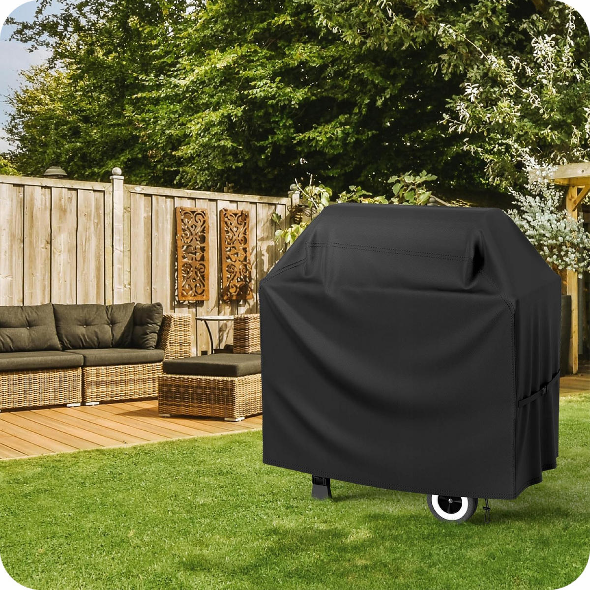 GRILLABDECKUNG Abdeckung - Schwarz, Textil (145/117/61cm)