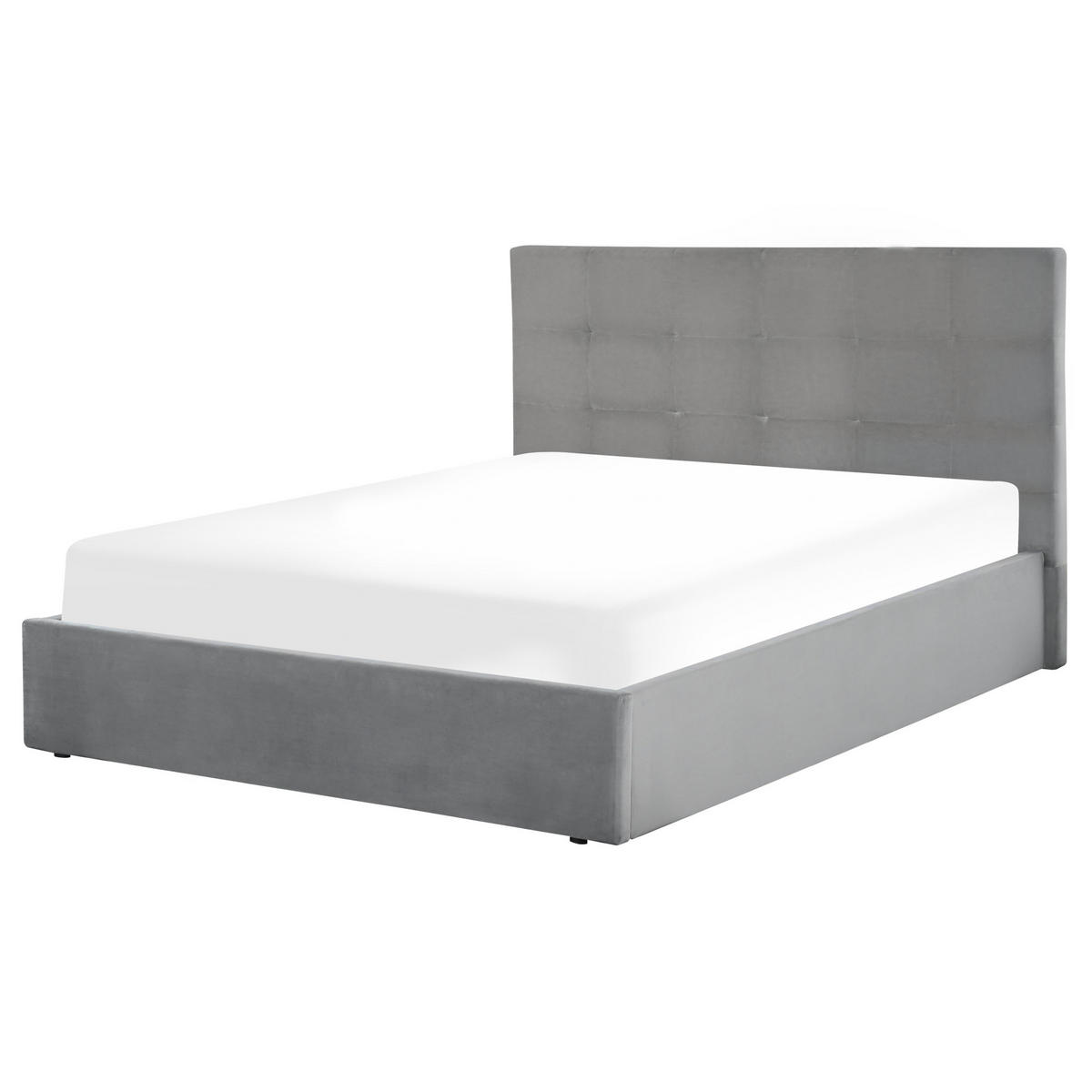 POLSTERBETT 140/200cm Hellgrau Lorient - Hellgrau, Textil (140/200cm) - Beliani