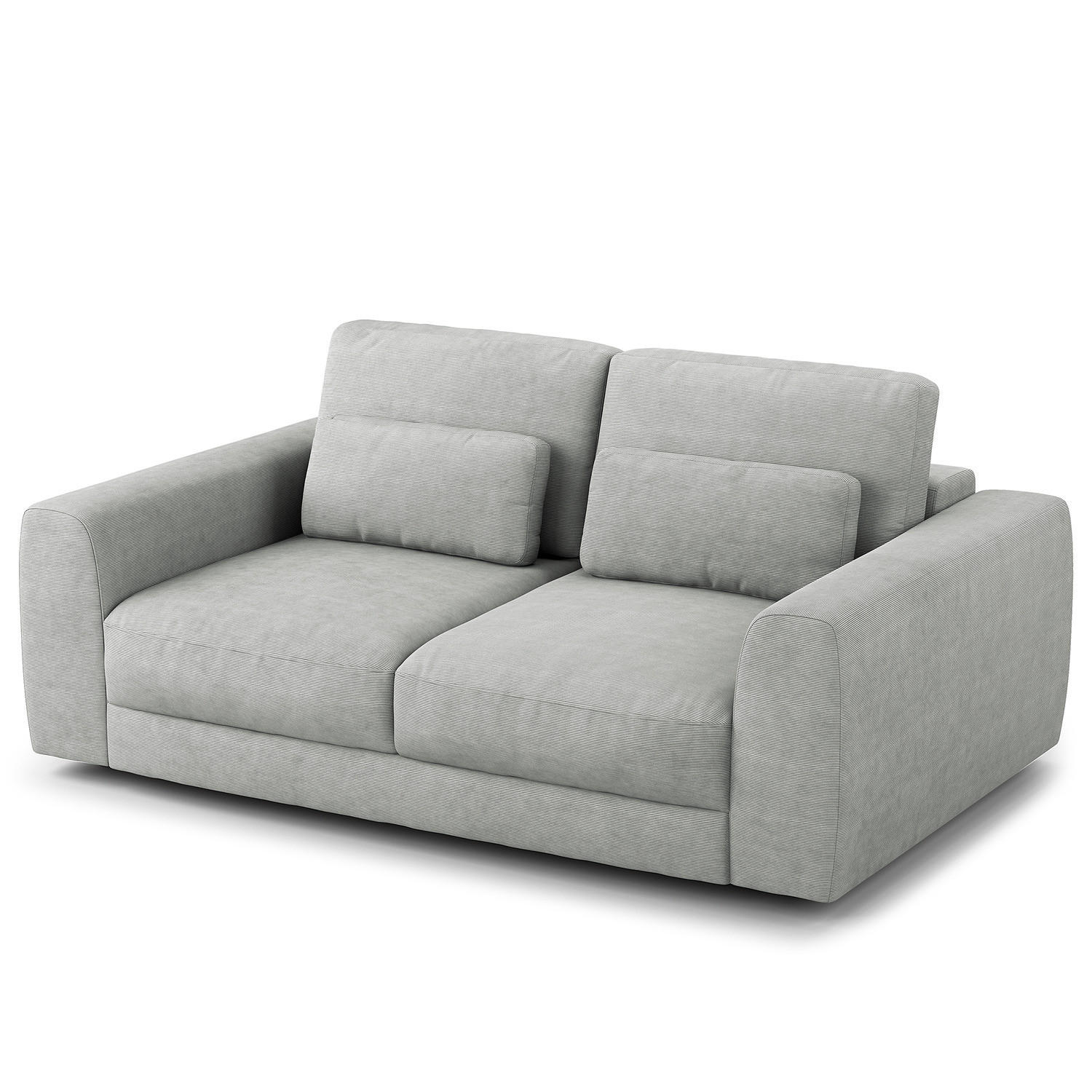 2-SITZER SOFA - Schwarz/Grau, Kunststoff/Textil (182/80/117cm) - home24