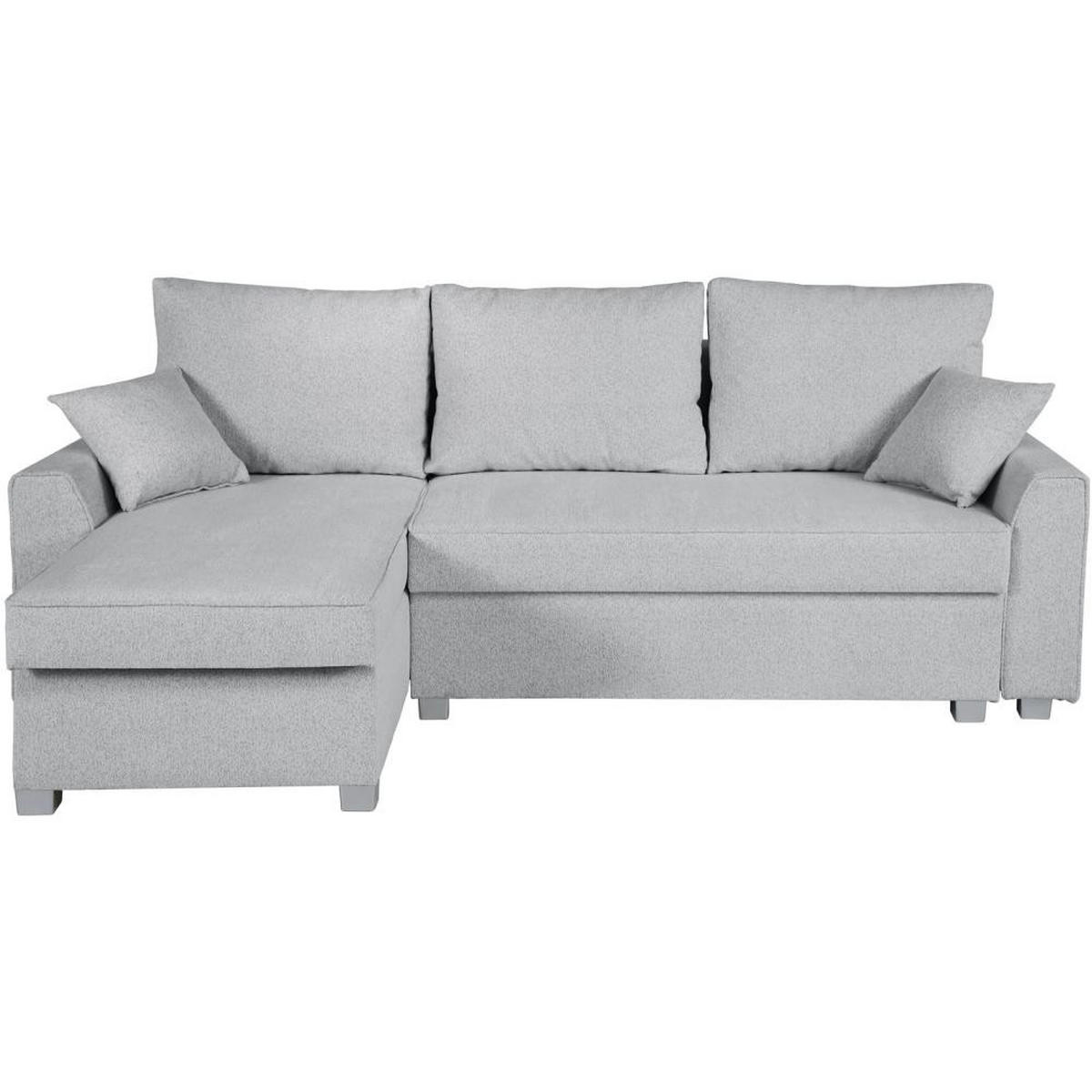 ECKSCHLAFSOFA Teramo hellgrau - Hellgrau/Schwarz, Kunststoff/Textil (235/150cm) - Beautysofa