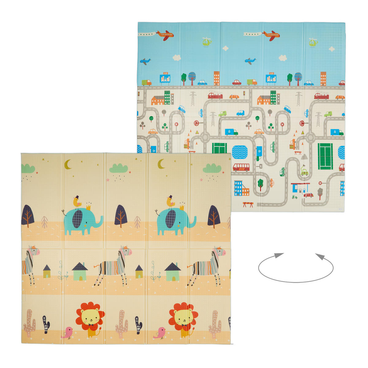 SPIELMATTE - Multicolor, Kunststoff/Textil (200/180cm) - Relaxdays