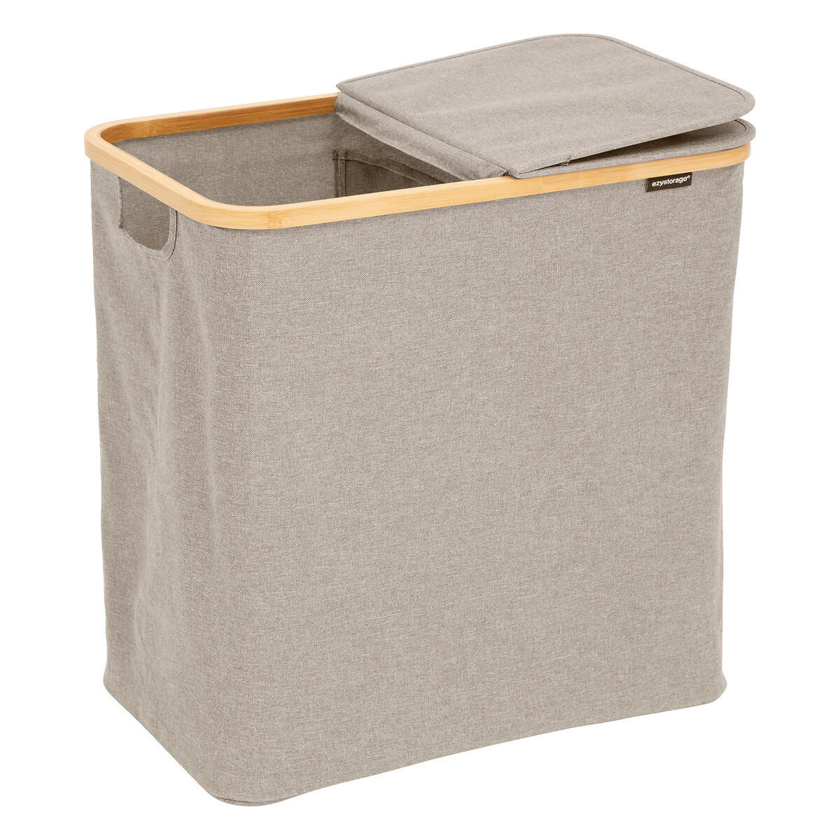 WÄSCHEKORB mit zwei Fächern Tidy 80 l 53/33/54 cm - Beige, Textil (33/54/53cm) - 5five Simply Smart