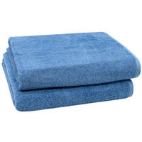 BADETUCH, 2er-Set, 100x150 cm, 100% Baumwolle, Blau - Dunkelblau, Textil (100/150cm) - Zollner