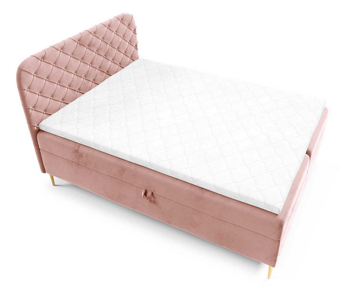 BOXSPRINGBETT 180x200 Elara, Chesterfield, 15 cm Beine, Matratze, Rosa - Pink, Holz/Textil (180/200cm) - Emporius