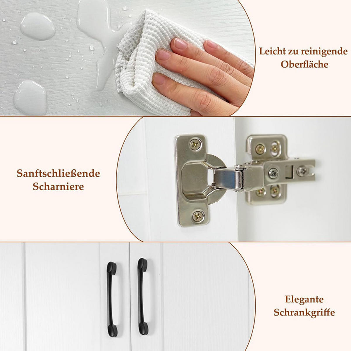 TOILETTENÜBERREGAL mit 2 Türen weiß - Weiß, Holzwerkstoff (63/168/24cm) - COSTWAY