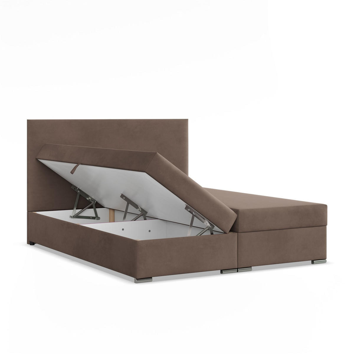 BOXBETT MIT KOPFTEIL 160x200 ZONZA, Braun - Braun, Textil (160/200cm) - Mebligo