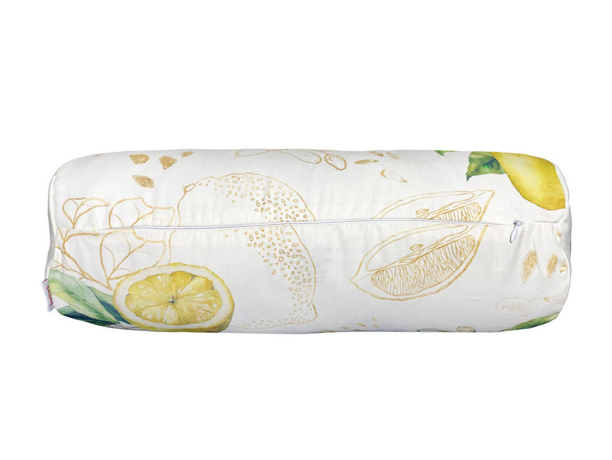 NACKENROLLENHÜLLE Italy Collection Zitronen 15/40 cm - Ecru/Gelb, Textil (15/40cm) - beties Heimtextil