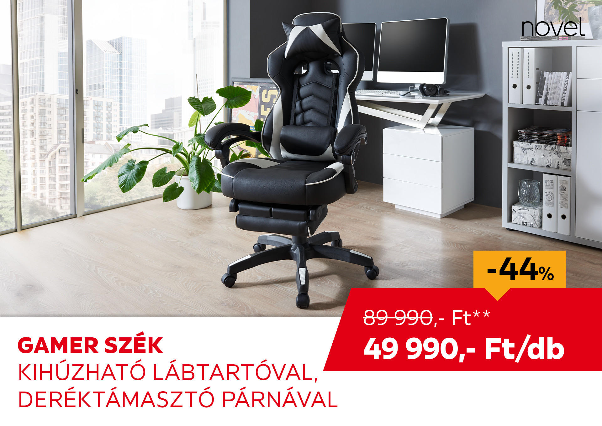 GAMER SZÉK Kiemelt termék 89990 Ft.- helyett 49990 Ft.-
