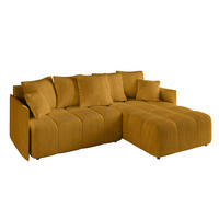 ECKSOFA Ottomane rechts LONLI-L 251x189x68 Currygelb Cord - Currygelb, Holzwerkstoff/Kunststoff (189/251cm) - ALTDECOR