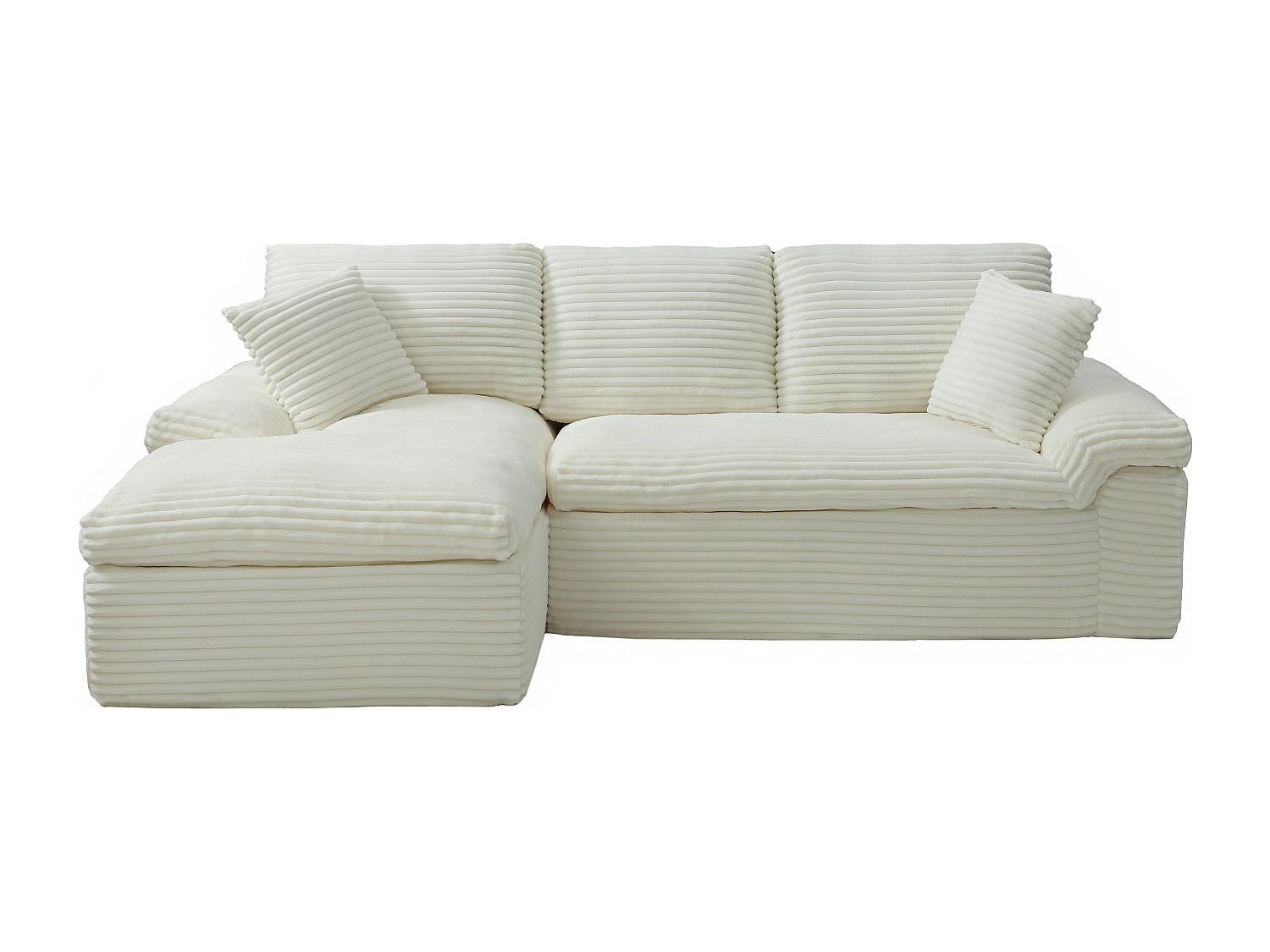 SOFA - 3 Personen - samt - gebrochenes weiß Dorepa - Weiß, Textil (246/101cm) - Vente-Unique