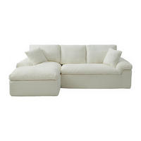 SOFA - 3 Personen - samt - gebrochenes weiß Dorepa - Weiß, Textil (246/101cm) - Vente-Unique