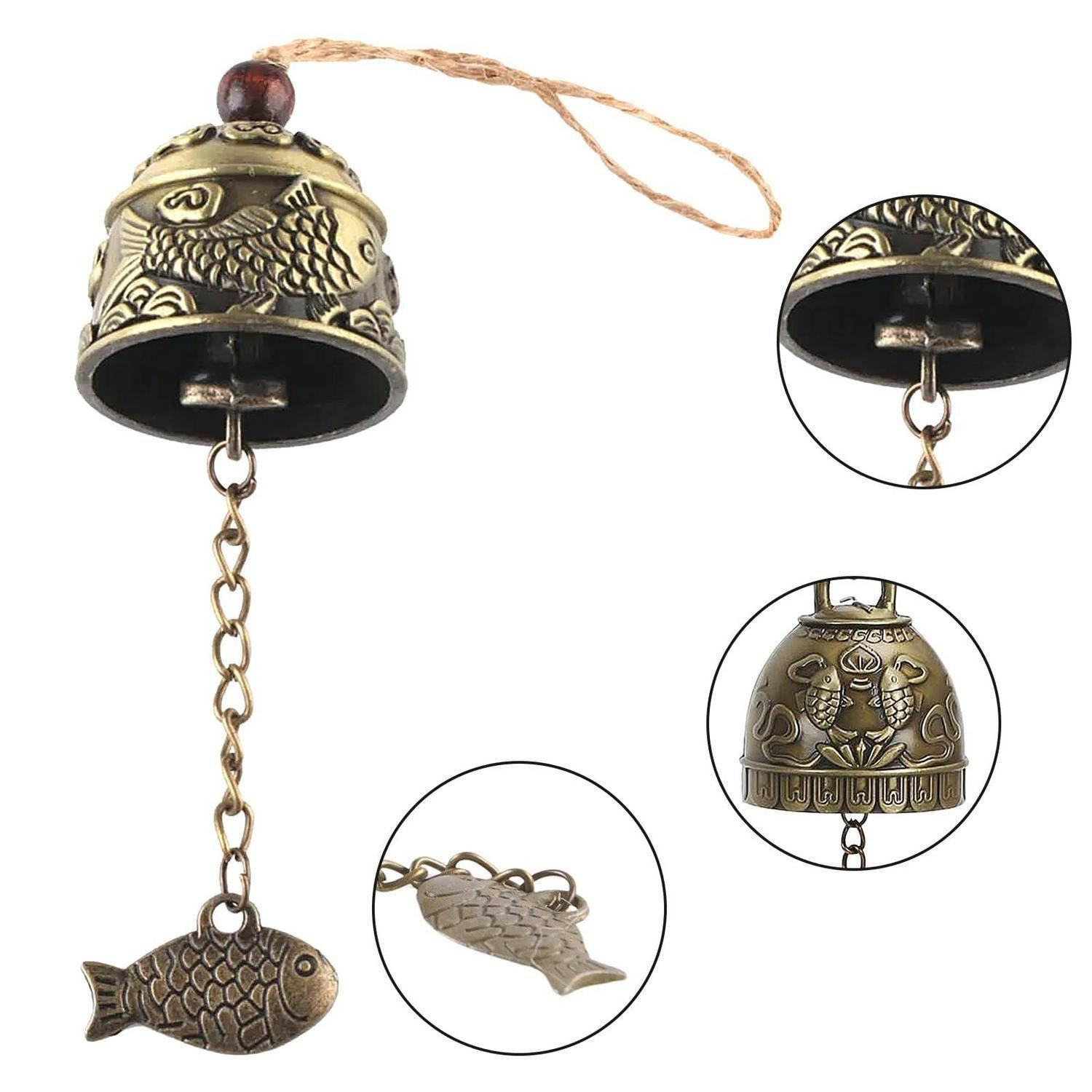 WINDSPIEL 6-teiliges Set Feng Shui Glocken - Bronzefarben, Metall (6/4.7/4cm)