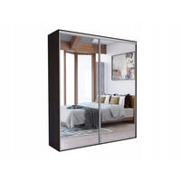 SCHIEBETÜRENSCHRANK - Kleiderschrank BORA 204 mit 2 Spiegel - Schokolade - Braun, Holzwerkstoff (204/244/62cm) - Möblo