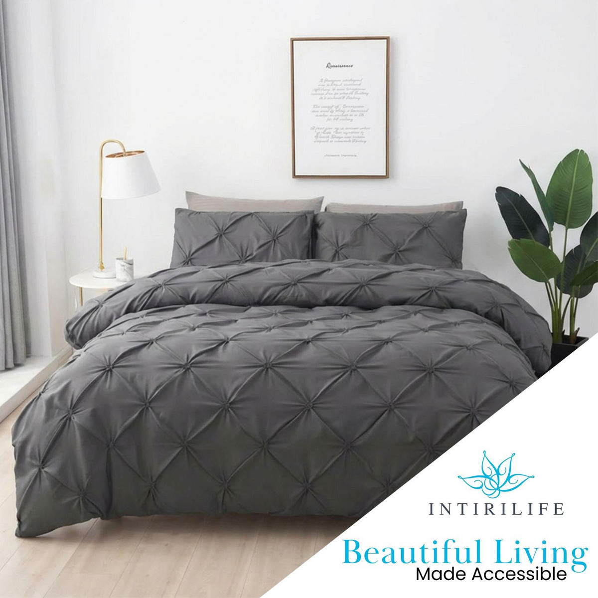 BETTWÄSCHE (Grau) - Grau, Kunststoff (135/200cm) - Intirilife