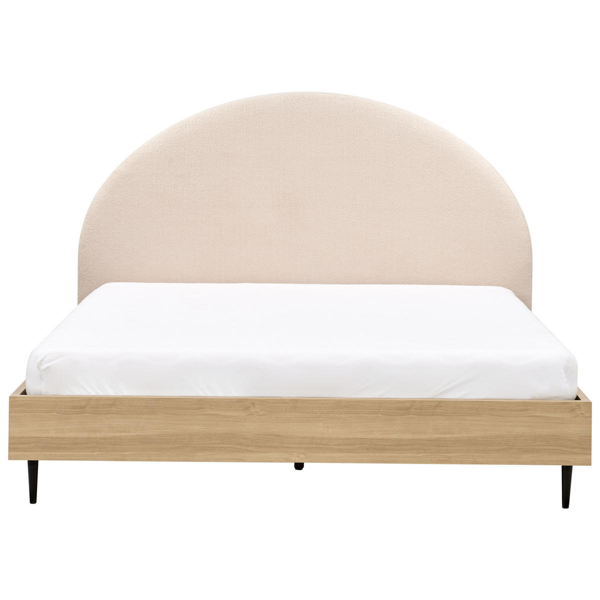 SÄNG med ribbotten 180x200 cm beige Millay - Beige, Textil (180/200cm) - Beliani
