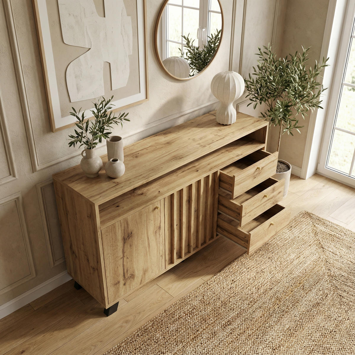 SIDEBOARD 120cm in Dunkler Eiche - Sonoma Eiche, Holzwerkstoff (120/85/40cm) - Urban Meuble