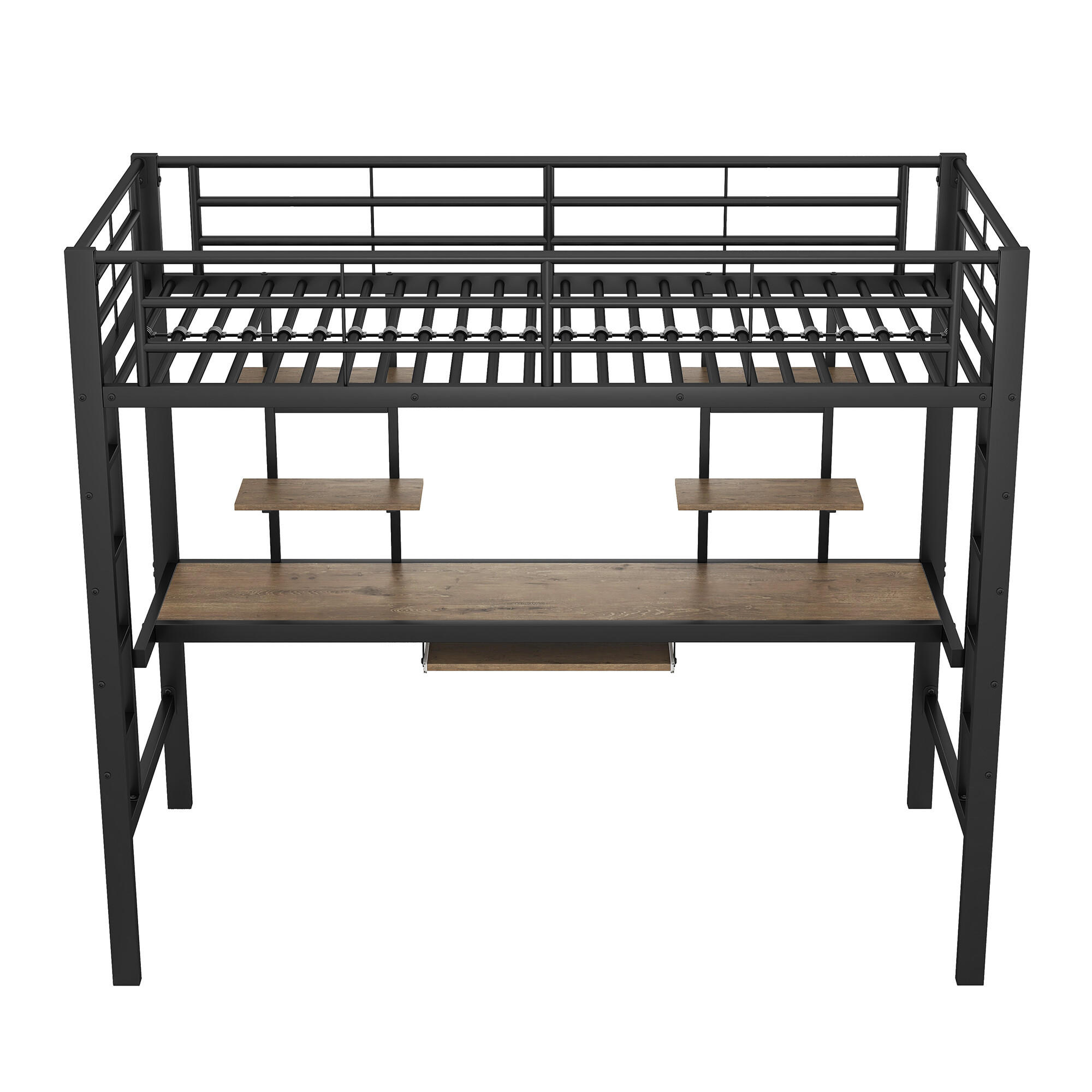 BETT Schwarz 204/95/180 cm - Schwarz, Holzwerkstoff/Metall - Urban Meuble