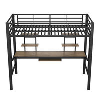 BETT Schwarz 204/95/180 cm - Schwarz, Holzwerkstoff/Metall - Urban Meuble
