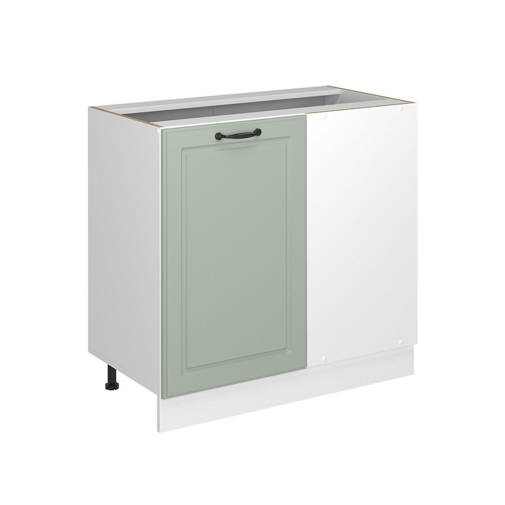 ECKUNTERSCHRANK R-Line, Mint Landhaus/Weiß, 86 cm ohne Arbeitsplatte - Weiß/Mintgrün, Holzwerkstoff (86/81.6/46cm) - Vicco
