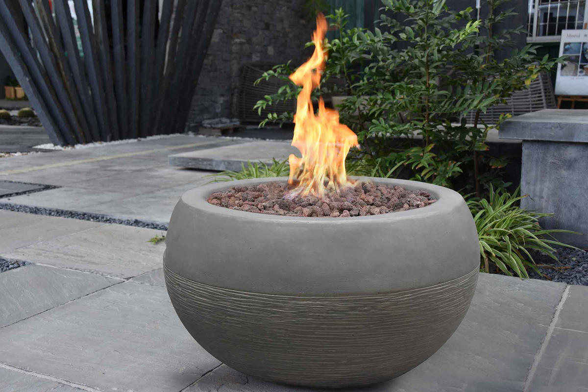 FEUERSTELLE Marra in Beton-Optik grau aus Faserbeton - Grau, Stein (74/52/74cm) - Elementi