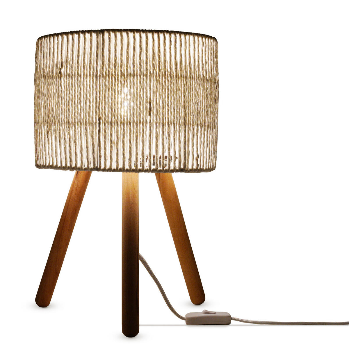 TISCHLAMPE Pita Tl - Weiß, Holz (26.5/26.5/40.5cm) - Paco Home