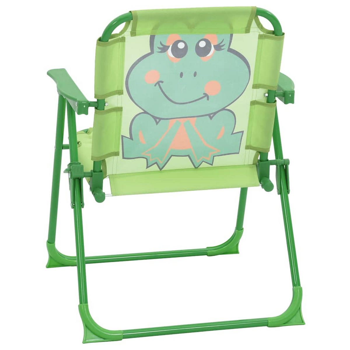 GARTEN-BISTRO-SET für Kinder 3-teilig Mit Sonnenschirm Grün - Grün, Metall - vidaXL