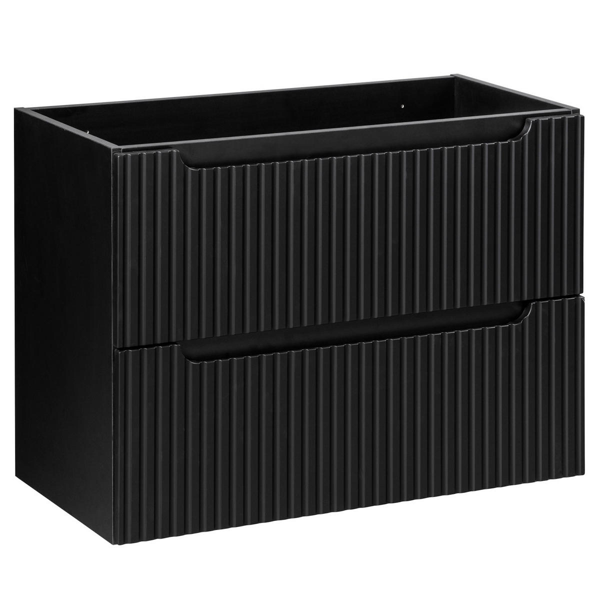 BADMÖBEL-SET Nova 2 Teile Schwarz Matt - 80 x 40 x 58 cm - Schwarz, Holz (80/58/40cm) - Badplaats