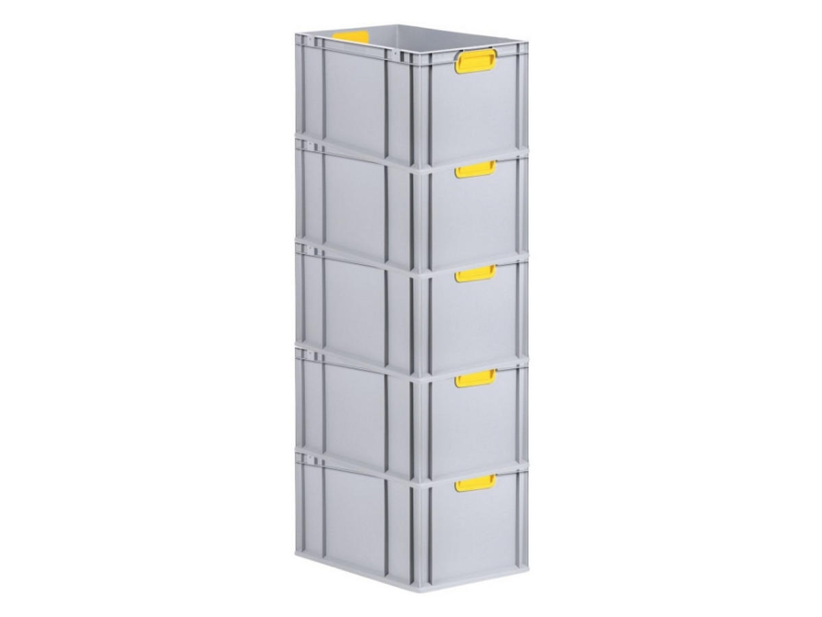 EUROBOX 5x Nextgen Color 32x40x60cm 65 Liter Griffe Gelb Geschlossen - Gelb, Kunststoff (40/32/60cm) - PROREGAL
