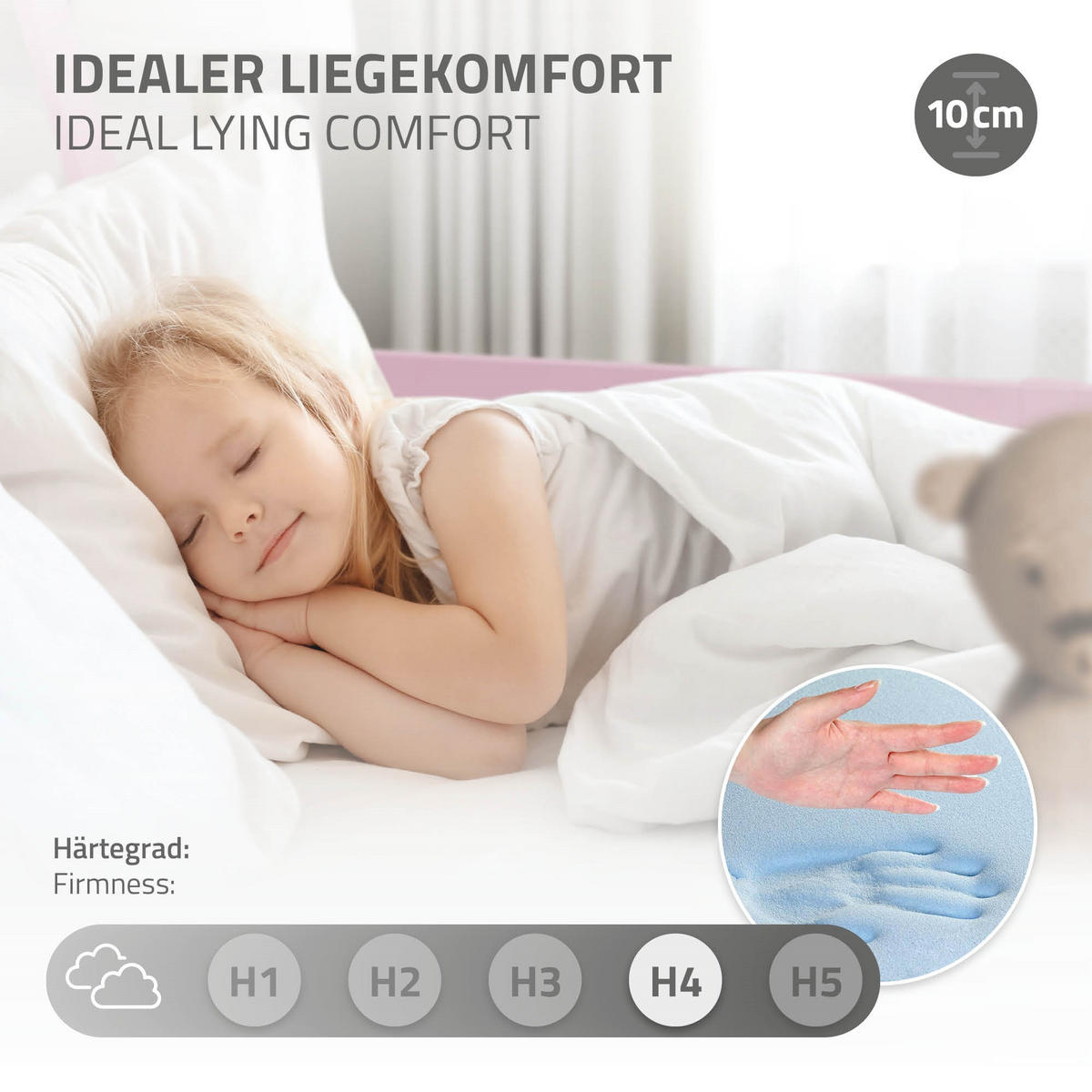 KINDERBETT Tipi mit Matratze 70x140 cm Rosa - Pink, Holz (90/200cm) - ML-DESIGN