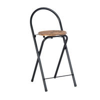 BARHOCKER Klappbar mit Lehne Vintage Braun und Schwarz 55,5 cm - Multicolor, Metall (36.5/78/41cm)