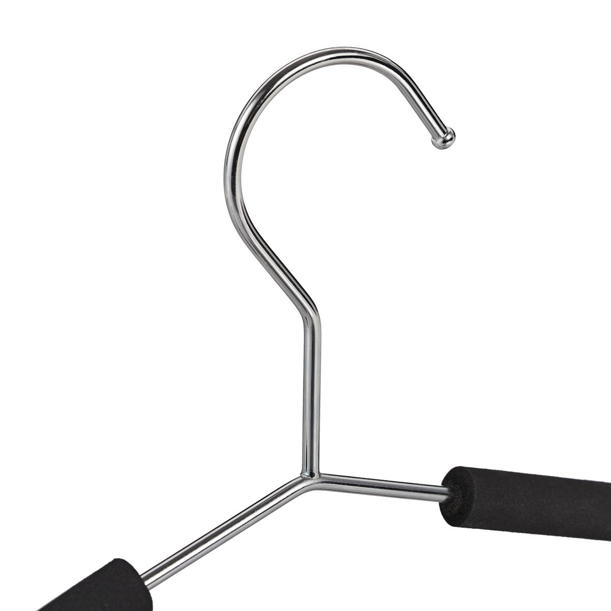 VEŠIAK na šaty - čierna, kov/textil (42.5/15.5/0.5cm) - Relaxdays