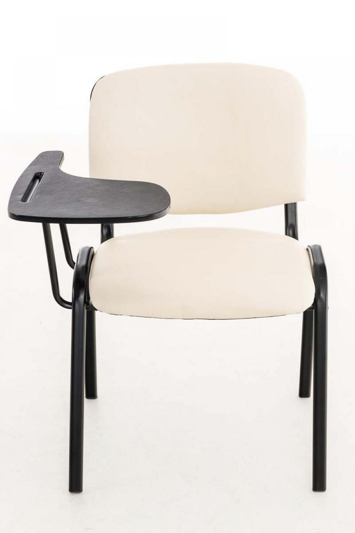 BESUCHERSTUHL Lederlook creme - Creme/Schwarz, Textil/Metall (53/81/71cm) - CLP