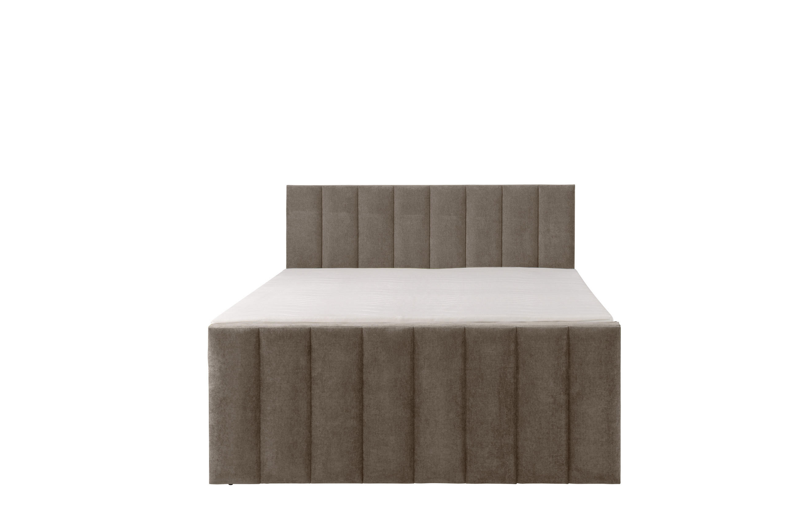 BOXSPRINGBETT VELTRA mit Topper und Bettkasten, Hellbraun, 140x200 cm - Hellbraun, Textil (140/200cm) - KS Home Concept