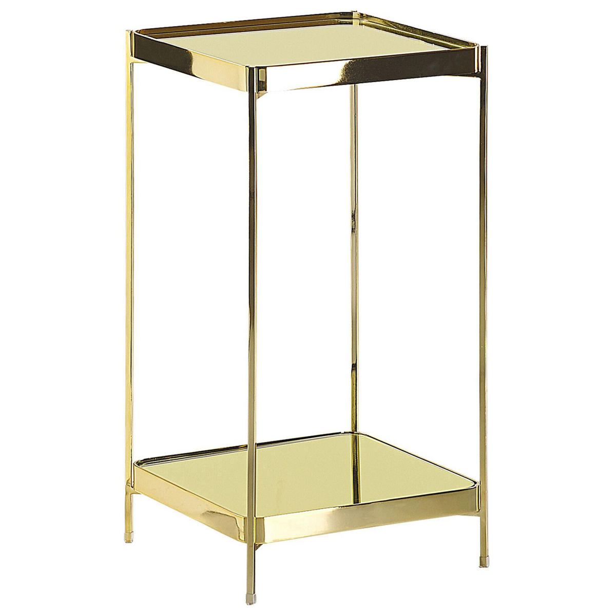 BEISTELLTISCH Glas gold quadratisch 29/29 cm Alsea - Goldfarben, Metall (29/29/60cm) - Beliani