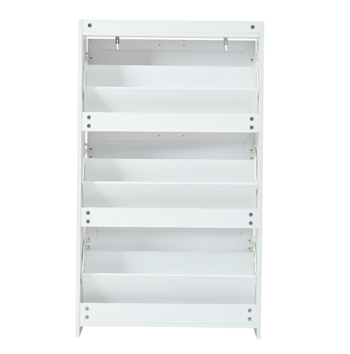 SCHUHSCHRANK 70/24/120 cm weiß aus MDF und Spanplatte mit 6 Fächern - Weiß, Holzwerkstoff (70/120/24cm) - OKWISH