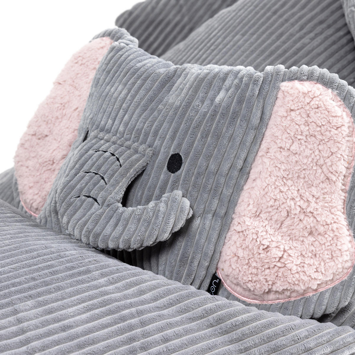 KINDERSITZSACK mit Kissen Elefant Cord - Grau, Textil (72/66/102cm) - icon