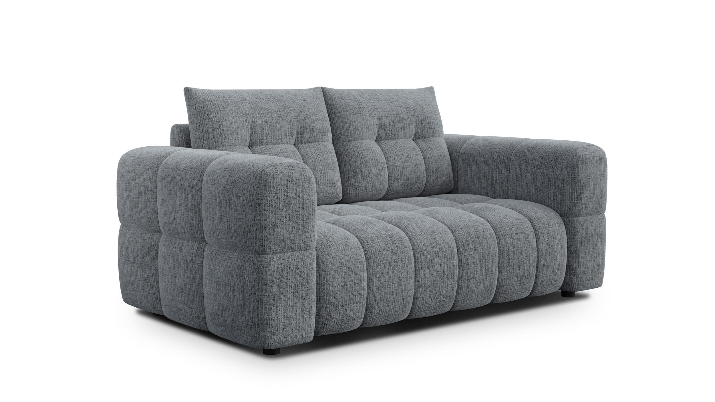 SOFA CLOUDI 2-Sitzer, dunkelgrau - Dunkelgrau/Schwarz, Holz/Textil (181/89/104cm) - Courtois Laville