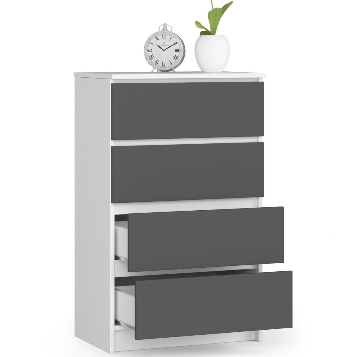 KOMODA - biela, kompozitné drevo (60/99/40cm) - RAUMHIRSCH FURNITURE