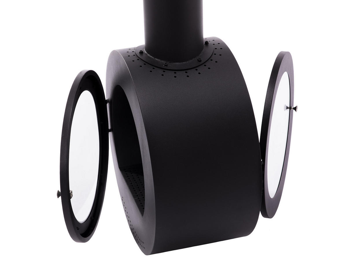 BIOETHANOL-KAMIN Schwarz Deckenmodell mit Rohr inklusive 1 L Brennblock - Schwarz, Metall (60/210/35cm) - Purline